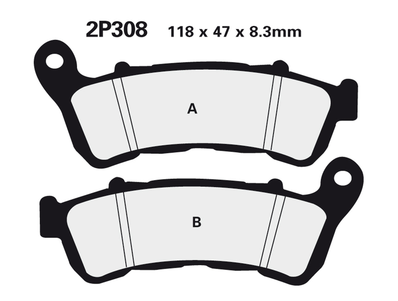 NISSIN Street Semi-Metallic Brake pads - 2P-308NS