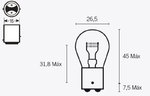 TECNIUM S25 Light Bulbs 12V 21/5W - x10