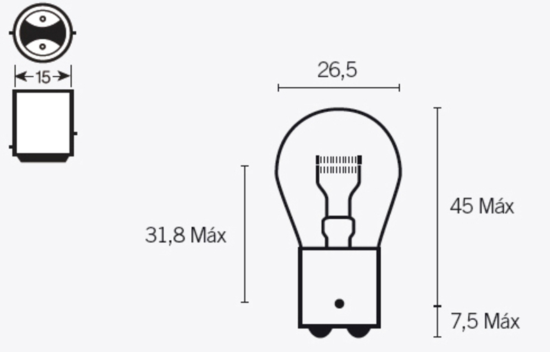 TECNIUM Birne S25 12V 21/5W - x10