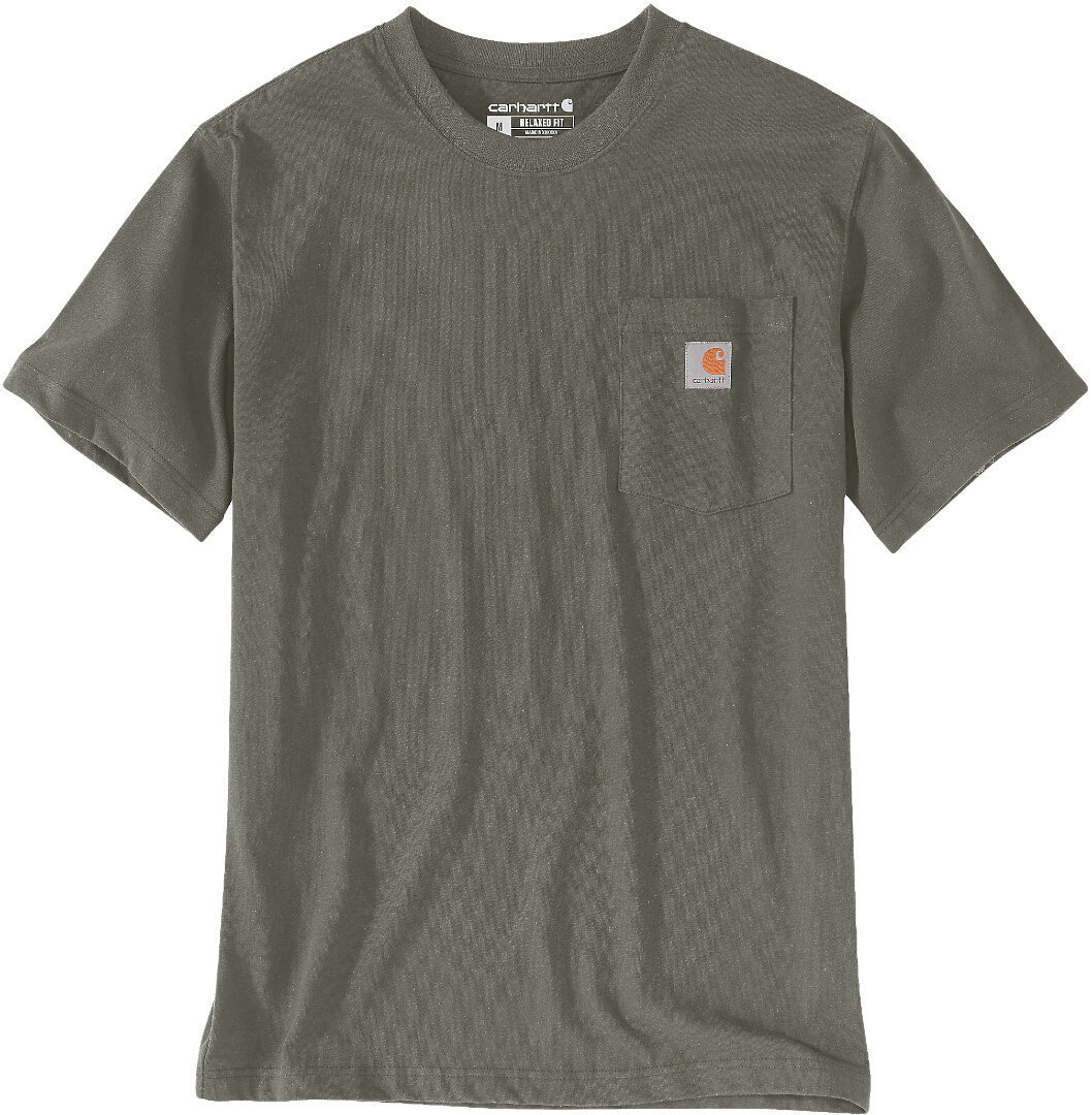 Carhartt Relaxed Fit Heavyweight K87 Pocket T-Shirt, grey-green-brown, Size L for Men