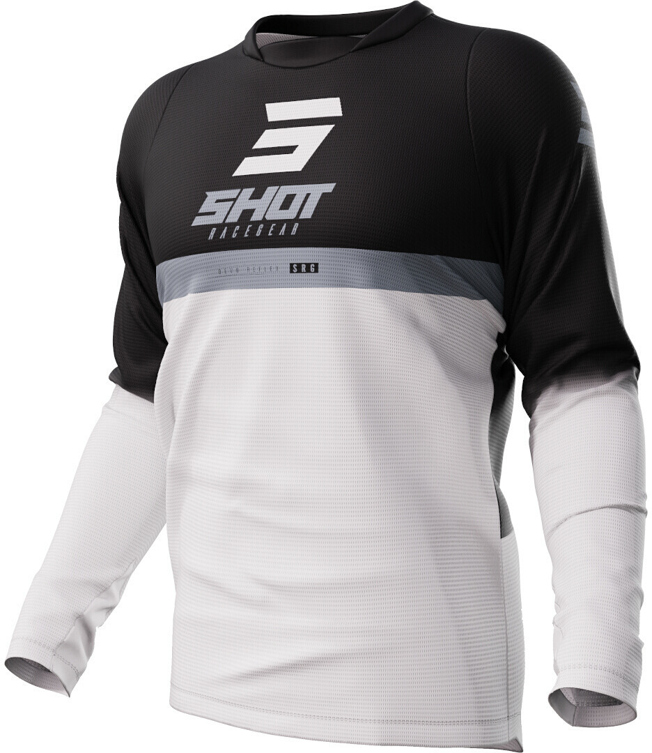 Shot Devo Reflex Motocross Jersey, black-white, Size M, black-white, Size M