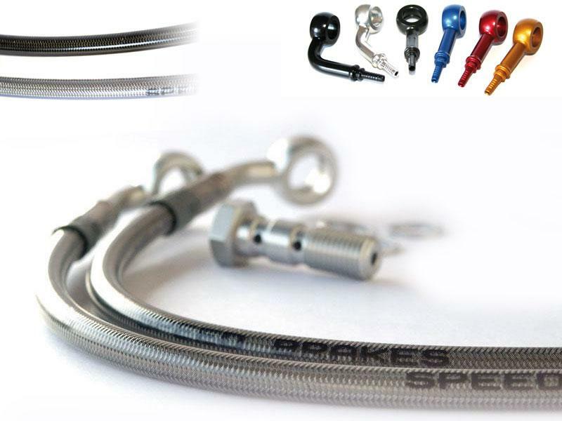 TECNIUM SPEEDBRAKES Aviation Brake Hose Carbon/Silver Banjo, black, Size 300 mm