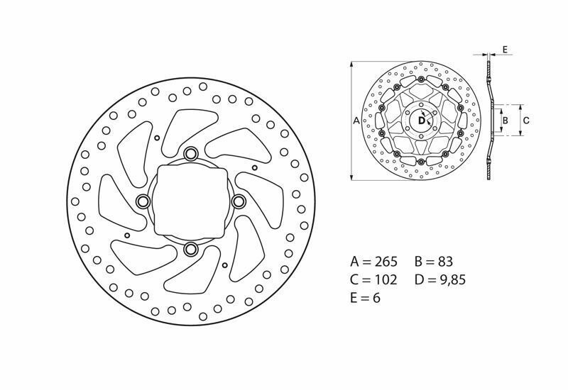 Brembo S.p.A. Kiinteä Serie Oro -sarjan pyöreä jarrulevy