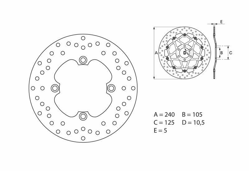 Brembo S.p.A. Serie Oro ラウンド固定ブレーキディスク