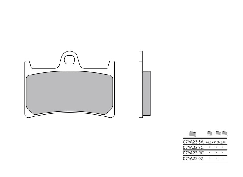 Brembo S.p.A. Street Sintered Metal Brake pads - 07YA23LA