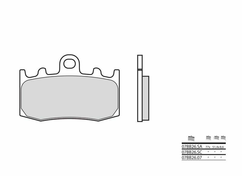 Brembo S.p.A. Спеченные металлические дорожные тормозные колодки - 07BB26SA