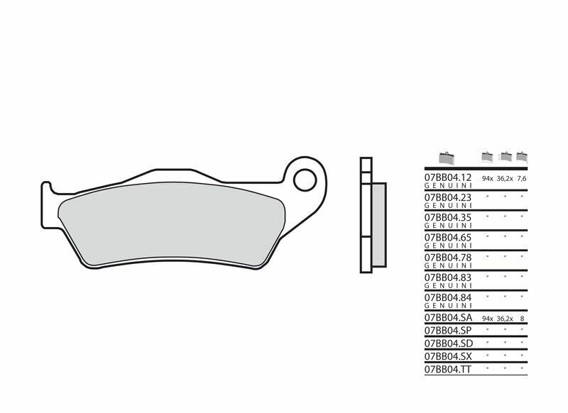 Brembo S.p.A. Спеченные металлические дорожные тормозные колодки - 07BB04SA