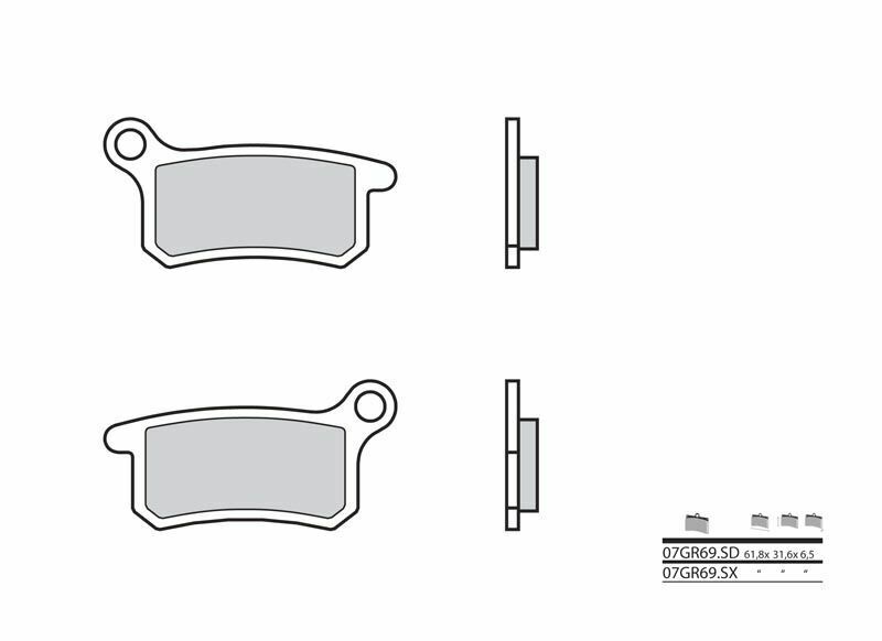 BREMBO Off-Road Sintered Metal Brake pads - 07GR69SX, Size 135 mm, Size 135 mm