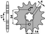 PBR Standard tannhjul foran i stål 2153 - 420