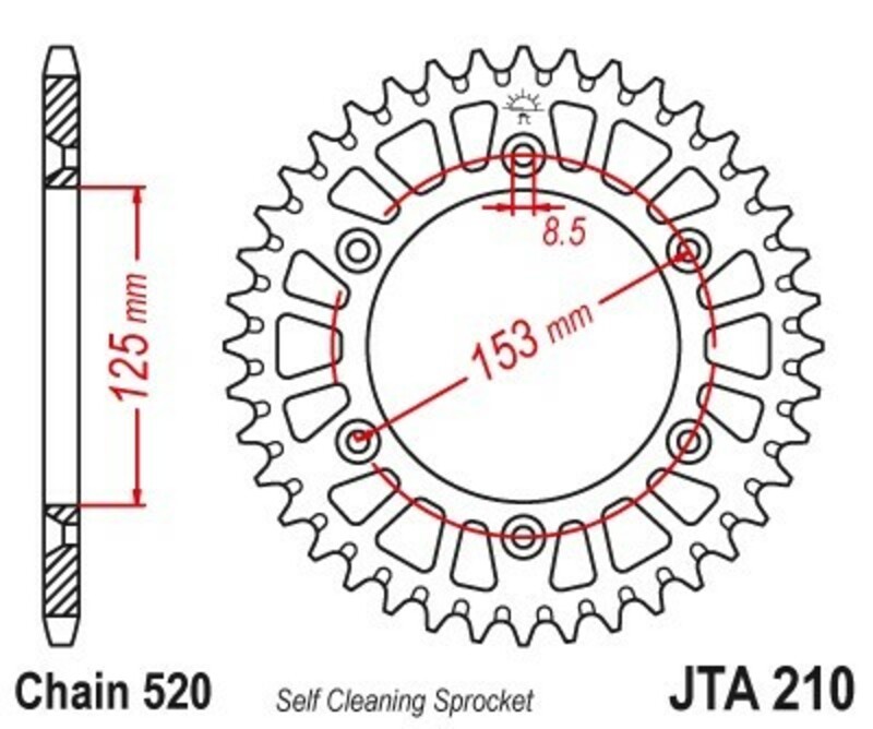 JT Sprockets JTR460.50SC 50 Tooth Self-Cleaning Steel Rear Sprocket - Black Zinc Finish