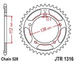 JT SPROCKETS Standard-Stahlkrone 1316 - 520