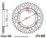 JT SPROCKETS Ultralätt anti-lera aluminiumkrona 808 - 520