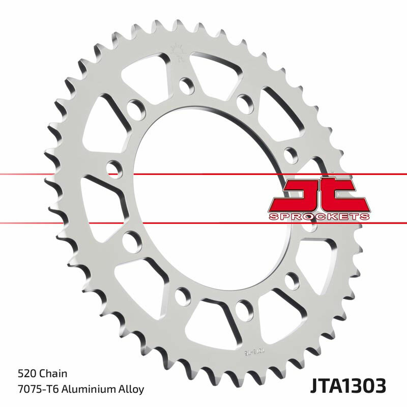 JT SPROCKETS Aluminium Ultra-Light Rear Sprocket 1303 - 520, Size 10 mm, Size 10 mm