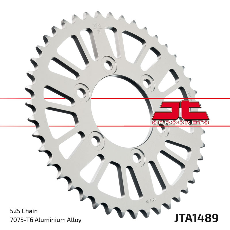 JT SPROCKETS Aluminium Ultra-Light Rear Sprocket 1489 - 525, Size 10 mm, Size 10 mm