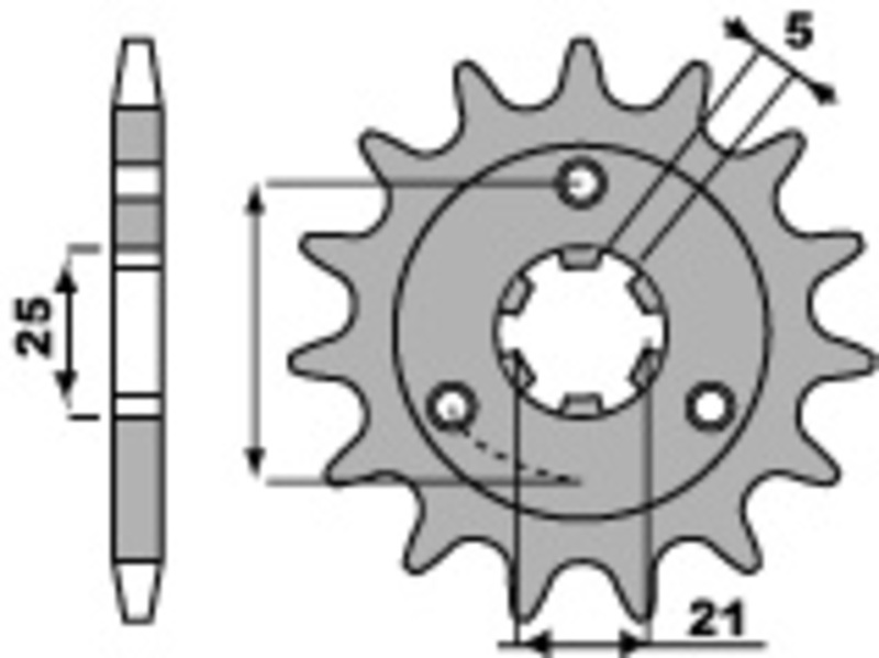 PBR Standaard stalen tandwiel 424 - 530
