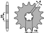 PBR Standard stål tannhjul 416 - 428