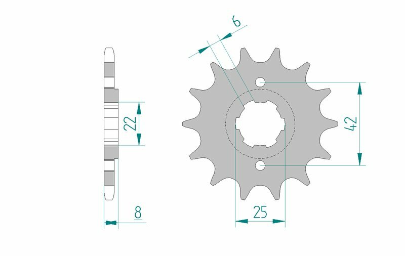 AFAM Pignon acier standard 20500 - 520, taille 100 mm