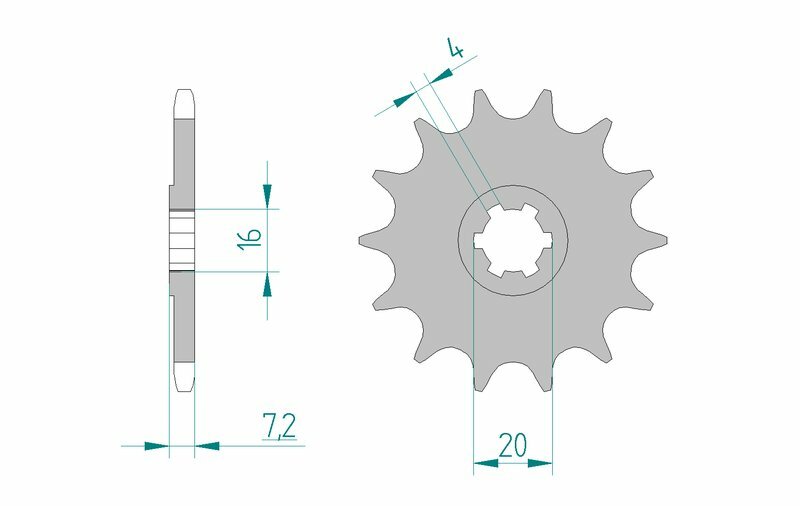 AFAM Pignon acier standard 22104 - 520, taille 60 mm