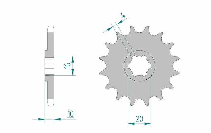 AFAM Steel Standard Front Sprocket 22205 - 428