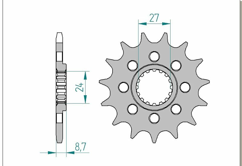 AFAM Pignon acier standard 22902 - 520, taille 80 mm