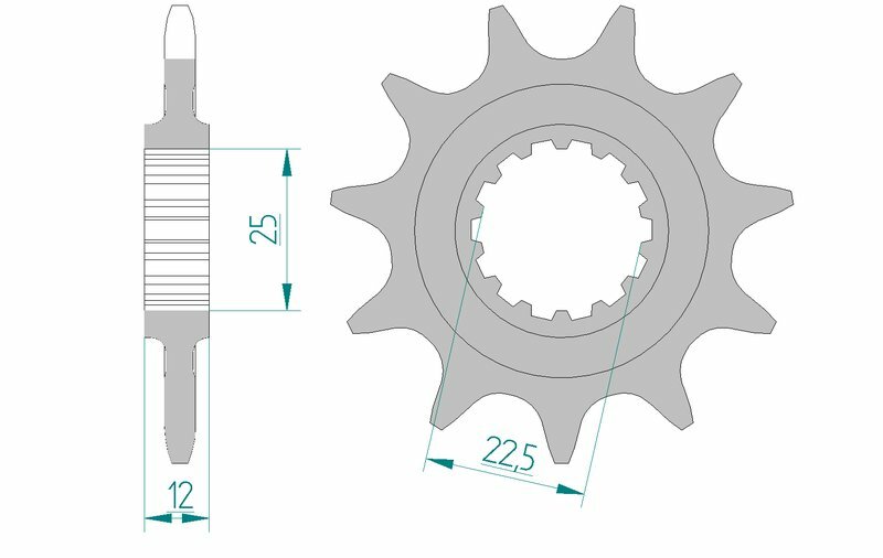 AFAM Standard-Stahlkettenrad 97200 - 520