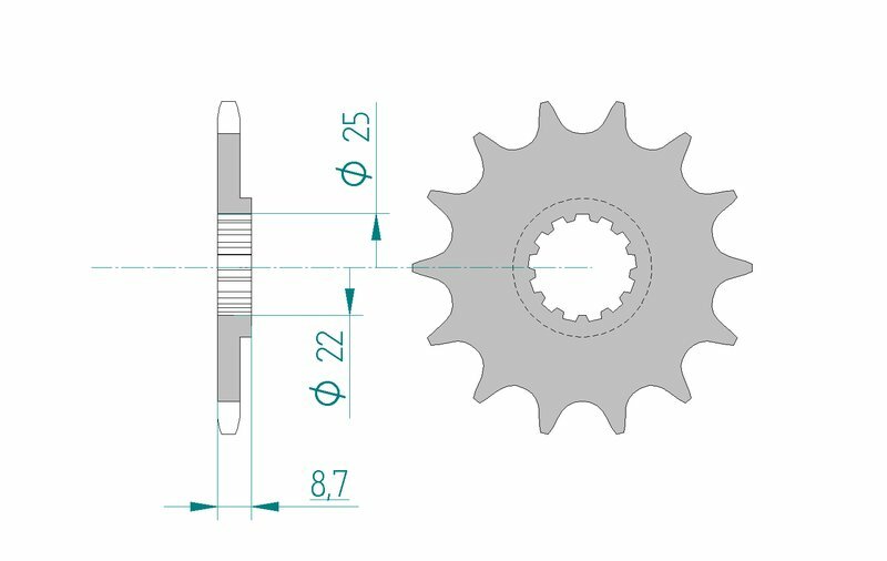AFAM Steel Standard Front Sprocket 22505 - 520