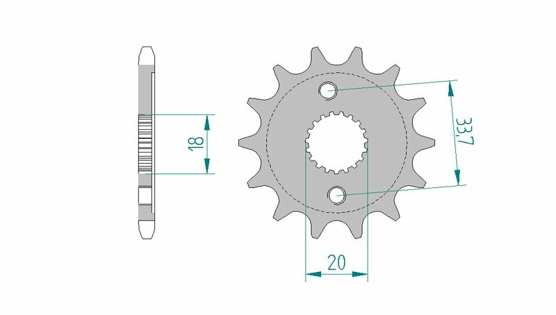 AFAM Steel Standard Front Sprocket 20212 - 428, Size 100 mm, Size 100 mm