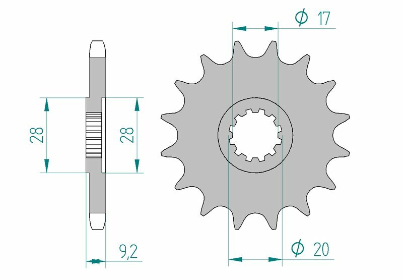 Afam Unisex Steel Standard Front Sprocket 94121 - 428