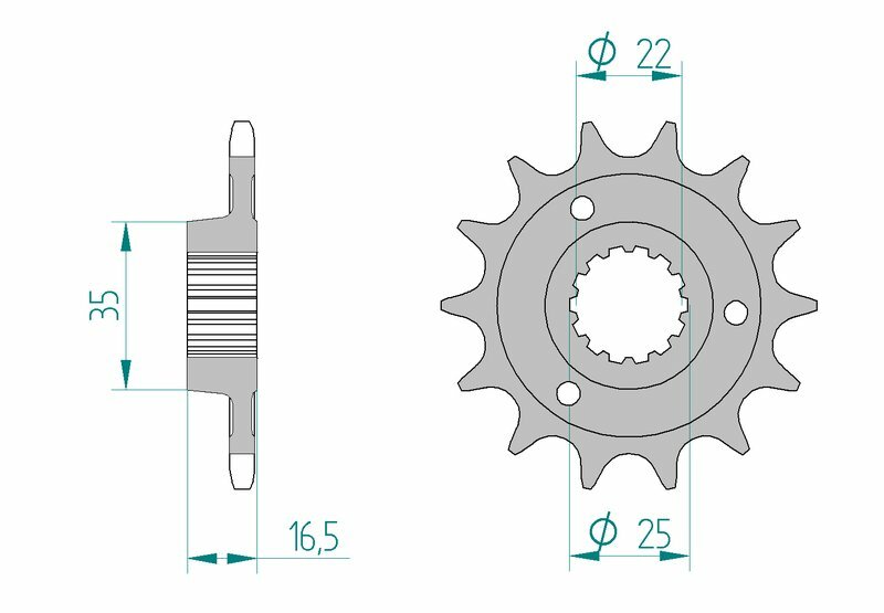 AFAM Steel Standard Front Sprocket 52613 - 525