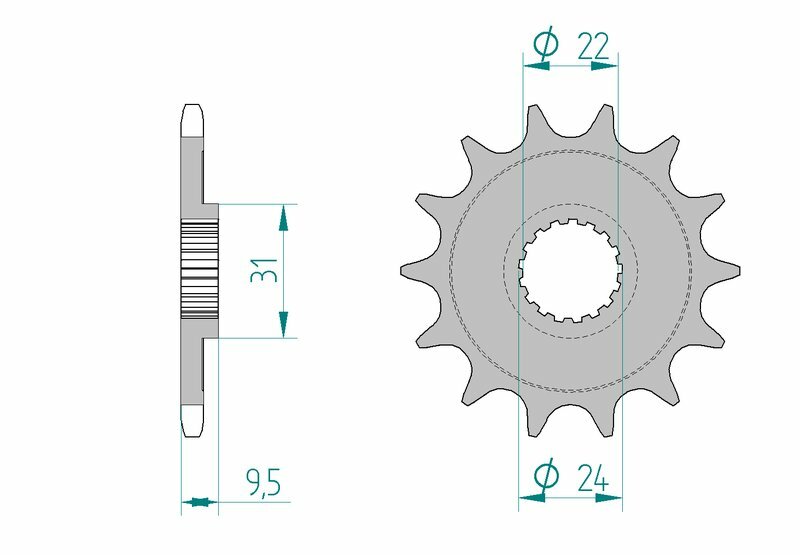 AFAM Pignon acier anti-boue 22406 - 520