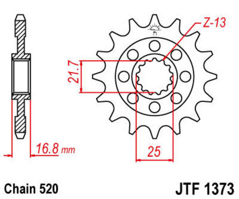 JT SPROCKETS Steel Standard Front Sprocket 1373 - 520