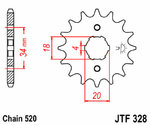 JT SPROCKETS Standard-Stahlkettenrad 328 - 520