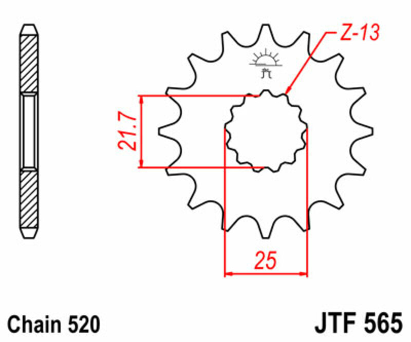 JT SPROCKETS Steel Standard Front Sprocket 565 - 520