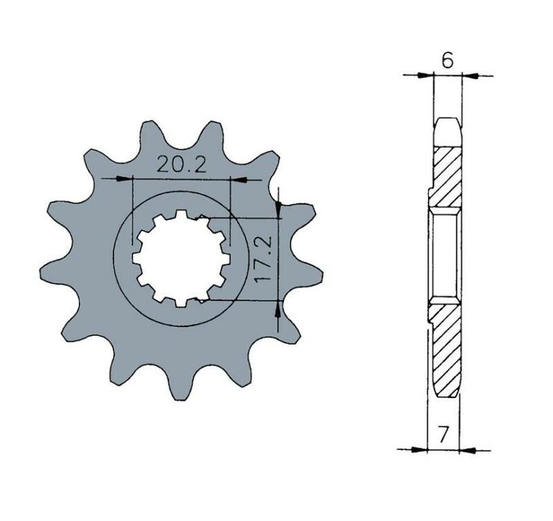 TECNIUM Steel Standard Front Sprocket 1120 - 420, Size 70 mm, Size 70 mm