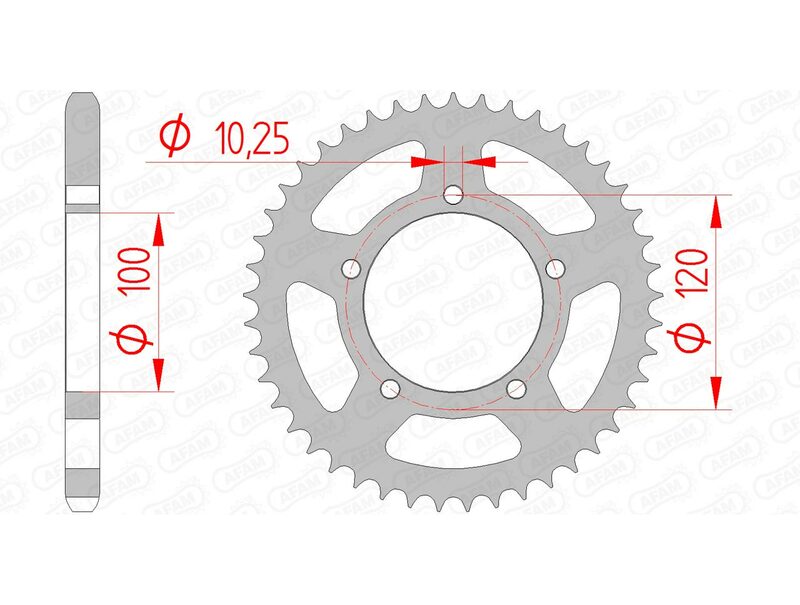 AFAM Steel Standard Rear Sprocket 35800 - 525