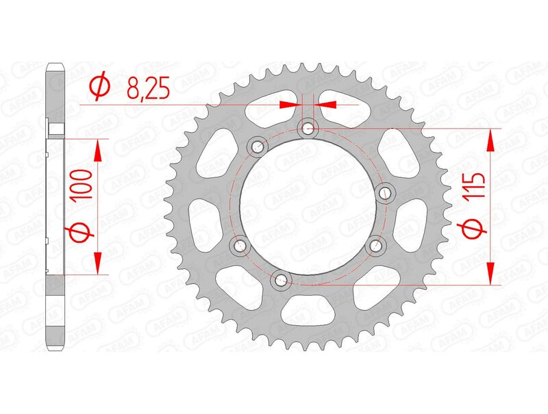 AFAM Steel Standard Rear Sprocket 92115 - 420