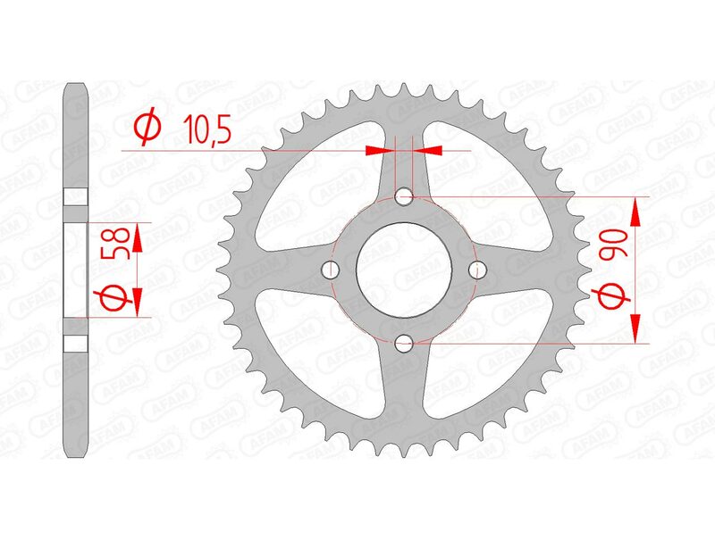 AFAM Steel Standard Rear Sprocket 10221 - 520