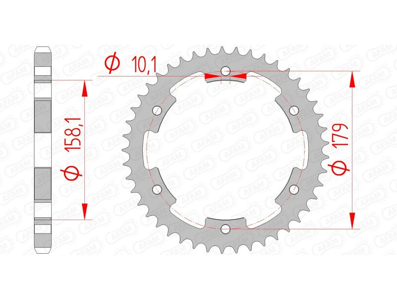 AFAM Steel Standard Rear Sprocket 35804 - 525, Size 230 mm, Size 230 mm