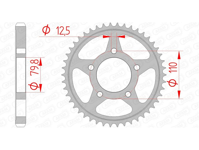 AFAM Steel Standard Rear Sprocket 86600 - 530