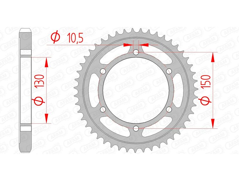 AFAM Steel Standard Rear Sprocket 12801 - 530