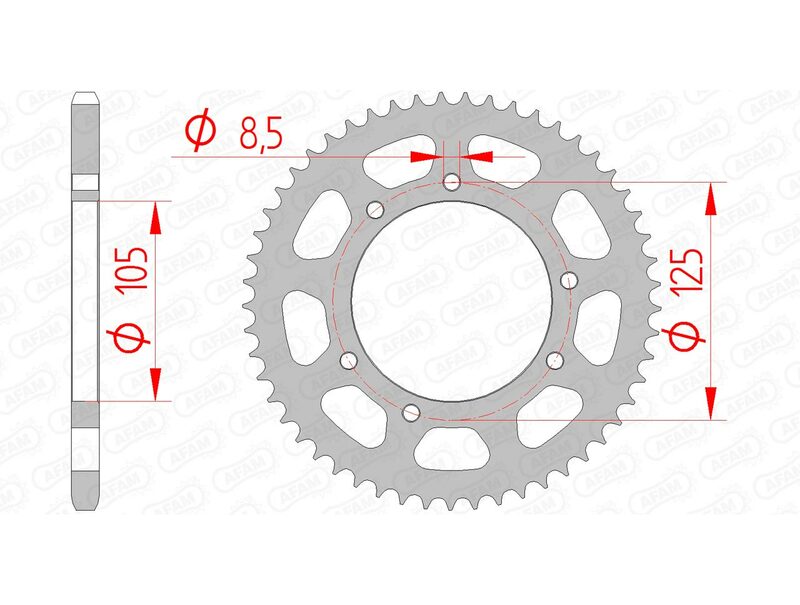 Afam Steel Standard Rear Sprocket 47103 - 420