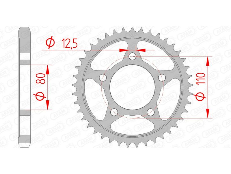Afam Unisex Steel Standard Rear Sprocket 10605 - 530