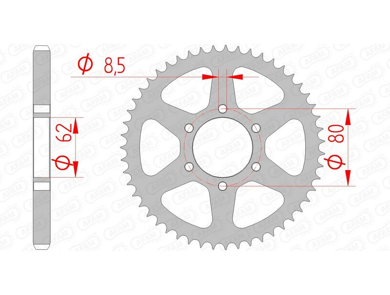 AFAM Steel Standard Rear Sprocket 12208 - 428