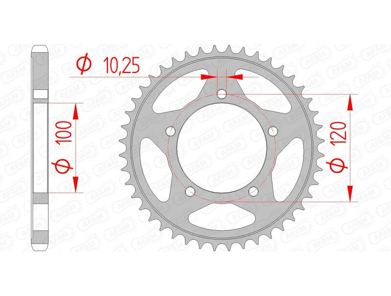 AFAM Steel Standard Rear Sprocket 35802 - 525