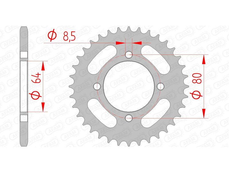 AFAM Steel Standard Rear Sprocket 12101 - 420