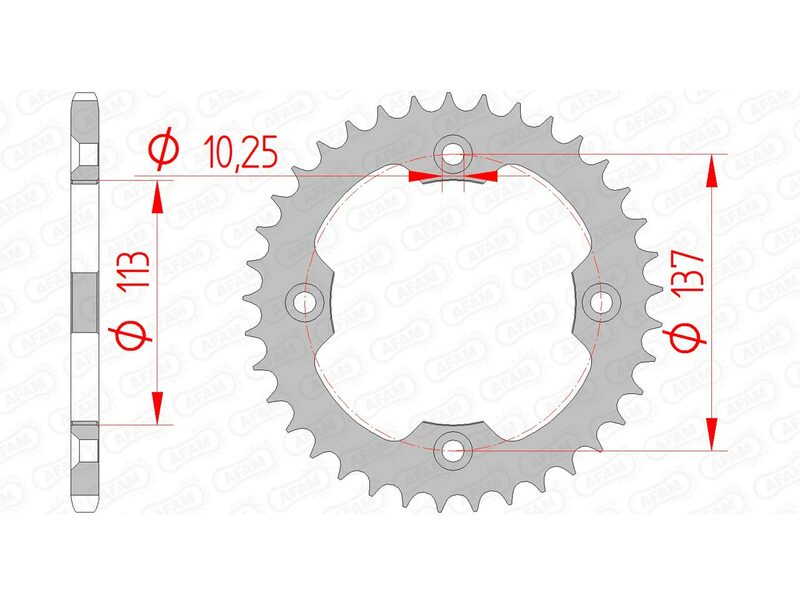 AFAM Steel Standard Rear Sprocket 14412 - 520