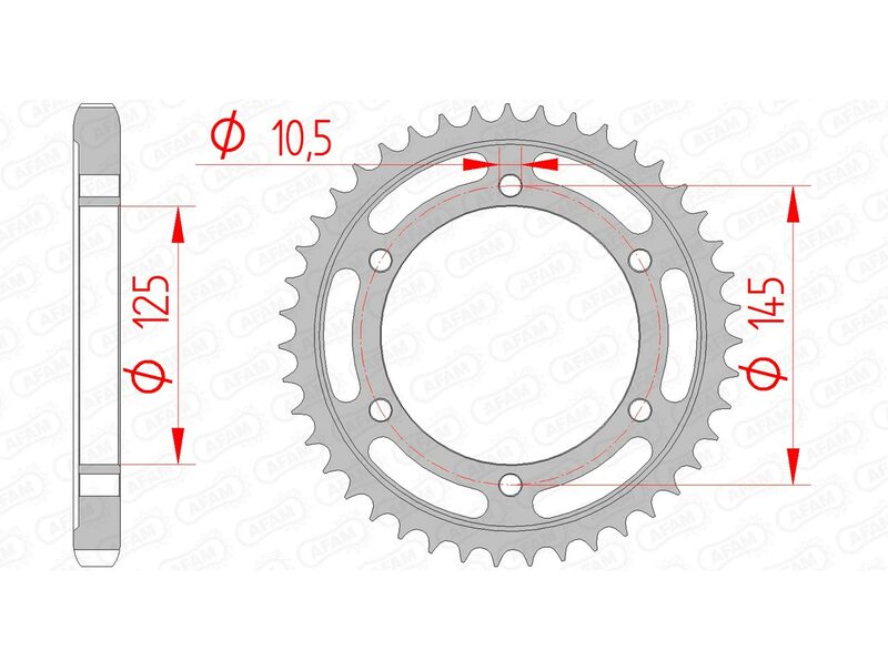 AFAM Steel Standard Rear Sprocket 12601 - 530