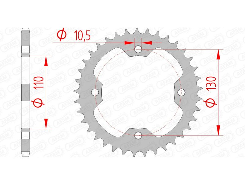 AFAM Steel Standard Rear Sprocket 16406 - 520