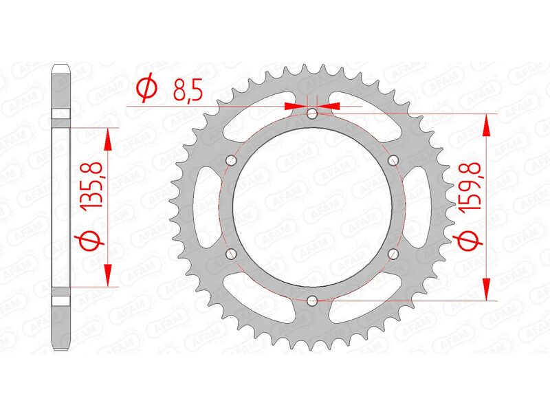 AFAM Steel Standard Rear Sprocket 35304 - 520