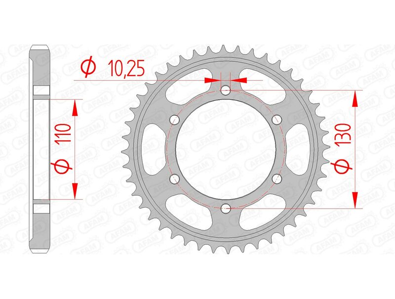 Afam Unisex Steel Standard Rear Sprocket 12813 - 530